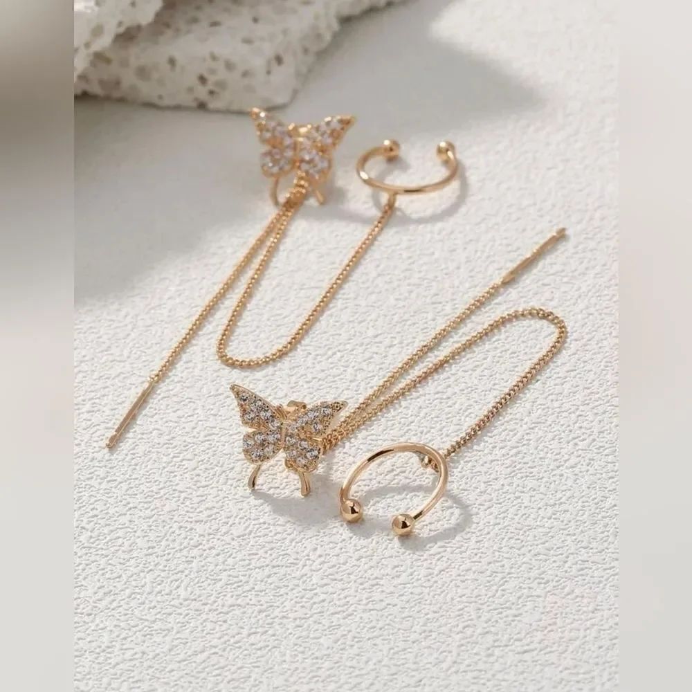 Butterfly Drop Earrings - Picture 2 of 3